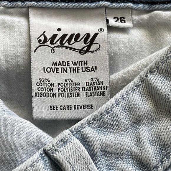 Sivvy SZ 26 Hannah Skinny Jeans Dare Devil Light Wash Distressed Low-Rise Pocket - Picture 8 of 9